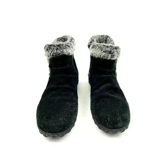 Black Faux Fur Suede Zip Ankle Boots Women’s US Size 7 Khombu - Picture 2 of 10